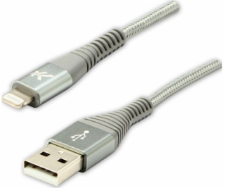 Kábel USB Logo USB-A - Lightning 2 m Srebrny