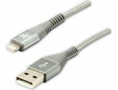 Kábel USB Logo USB-A - Lightning 2 m Srebrny