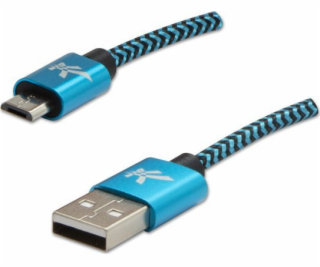 Kábel USB Logo USB-A - microUSB 2 m Czarno-niebieski