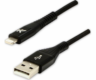 Kábel USB Logo USB-A - Lightning 1 m Czarny