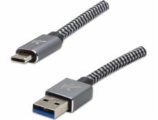 Kábel USB Logo USB-A - USB-C 2 m Szary