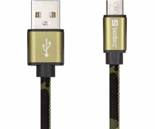 SANDBERG 441-15 Sandberg MicroUSB kabel Green Camouflage 1m