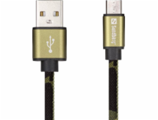 SANDBERG 441-15 Sandberg MicroUSB kabel Green Camouflage 1m