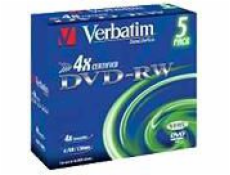 Verbatim DVD-RW 4,7 GB 4x 5ks (43285)