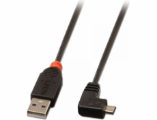 Lindy USB kábel USB A -&gt; Micro USB B uhlový, (M/M), čierny, 1m (31976)