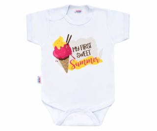 Body s potiskem New Baby MY FIRST SWEET Summer růžové