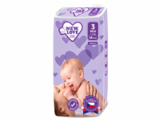 Dětské jednorázové pleny New Love Premium comfort 3 MIDI 4-9 kg 48 ks