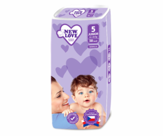 Dětské jednorázové pleny New Love Premium comfort 5 JUNIO...