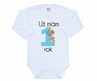 Body s potiskem New Baby Už mám 1 rok modré