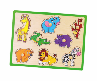 Dětské dřevěné puzzle s úchyty Viga ZOO