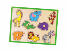 Dětské dřevěné puzzle s úchyty Viga ZOO