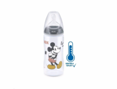 Kojenecká láhev na učení NUK Disney Mickey s kontrolou teploty 300 ml šedá