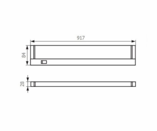 Svítidlo LED pod kuchyňskou linku-70xSMD LED, 15 W, 91,7x...