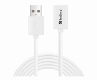 Sandberg USB-A(F) do USB-A(M) 3.0 kabel, 2 m, bílý