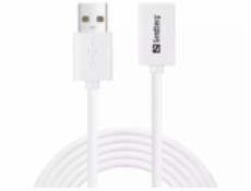 Sandberg USB-A(F) do USB-A(M) 3.0 kabel, 2 m, bílý