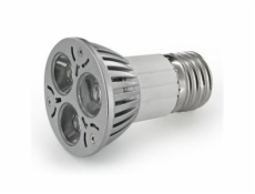 Whitenergy POWER LED žárovka | E27 | 3xLED | 3.5W | 230V | studená bílá | refl.