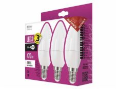 Emos LED žárovka CANDLE, 6W/40W E14, NW neutrální bílá, 470 lm, Classic, F, 3 PACK