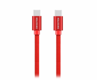 Swissten Datový Kabel Textile USB-C / USB-C 1,2 M Červený