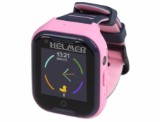 HELMER dětské hodinky LK 709 s GPS lokátorem/ dot. display/ 4G/ IP67/ nano SIM/ videohovor/ foto/ Android a iOS/ růžové