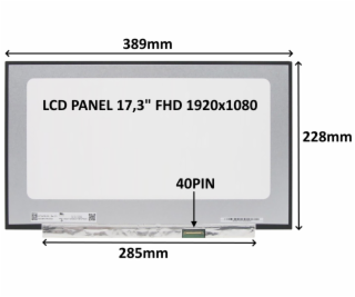 LCD PANEL 17,3  FHD 1920x1080 40PIN MATNÝ IPS 144HZ / BEZ...