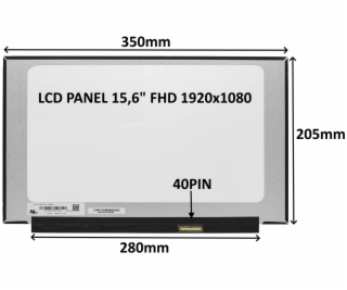 LCD PANEL 15,6  FHD 1920x1080 40PIN MATNÝ IPS 144HZ / BEZ...