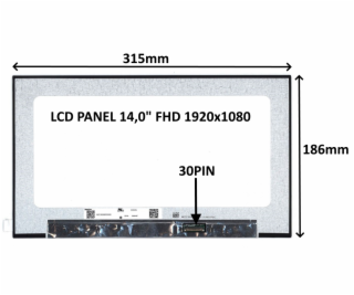 LCD PANEL 14,0  FHD 1920x1080 30PIN MATNÝ IPS / BEZ ÚCHYTŮ