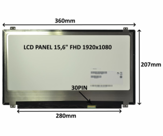 LCD PANEL 15,6  FHD 1920x1080 30PIN MATNÝ / ÚCHYTY NAHOŘE...