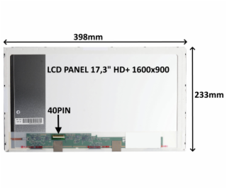 LCD PANEL 17,3  HD+ 1600x900 40PIN LESKLÝ / ŠROUBOVÁNÍ Z ...