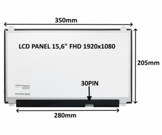 LCD PANEL 15,6  FHD 1920x1080 30PIN MATNÝ IPS / ÚCHYTY NA...