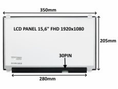 LCD PANEL 15,6  FHD 1920x1080 30PIN MATNÝ IPS / ÚCHYTY NAHOŘE A DOLE