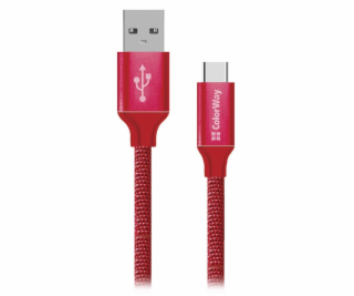 Colorway Datový Kabel USB/ USB-C / 2.4A/ 2m/ Červený