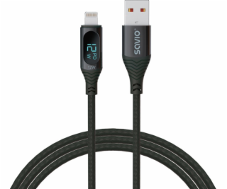 SAVIO USB - Lightning kábel s displejom CL-173 1 m black