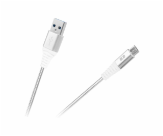 Kabel USB Rebel USB-A - microUSB 1 m Biały (RB-6000-100-W)