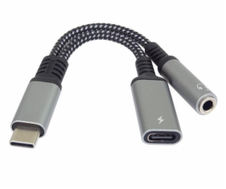 PremiumCord Redukce USB-C /3,5mm jack s DAC chipem + USB-...