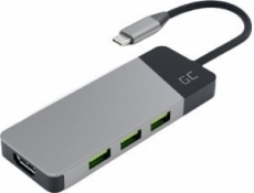 GREEN CELL HUB USB-C ADAPTER GC CONNECT 7W1 (3XUSB 3.1 HDMI 4K 60HZ USB-C PD 85W MICROSD/SD)