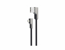 CB-AL04 Czarny OEM nylonowy kábel USB - Lightning | 1m | wtyki 90 stopni | certyfikat MFi