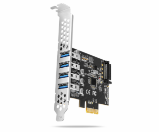 AXAGON PCEU-43RS, PCIe řadič, 4x USB 3.2 Gen 1 port, UASP...