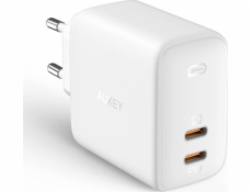 Aukey PA-B4 Biela nabíjačka Omnia GaN 2xUSB C Power Delivery 3.0 65W 6A nabíjačka