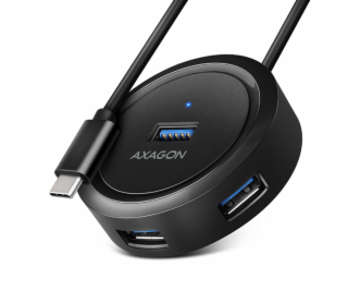 AXAGON HUE-P1C, 4x USB 3.2 Gen 1 ROUND hub, micro USB nap...