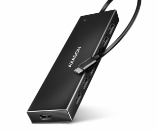 AXAGON HUE-F7C, 7x USB 3.2 Gen 1 ALU FLAT CHARGING hub, m...