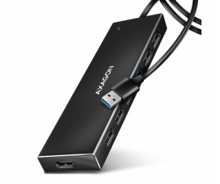 AXAGON HUE-F7A, 7x USB 3.2 Gen 1 ALU FLAT CHARGING hub, m...