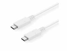 Kabel C-TECH USB 3.2, Type-C (CM/CM), PD 100W, 20Gbps, 2m, bílý