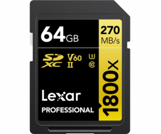 Karta Lexar Professional 1800x SDXC 64 GB Class 10 UHS-II...