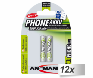 12x2 Ansmann maxE NiMH aku Micro AAA 550 mAh DECT PHONE