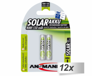 12x2 Ansmann maxE NiMH aku Micro AAA 550 mAh SOLAR