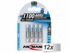 12x4 Ansmann NiMH aku 1100 Micro AAA 1050 mAh