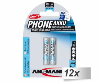 12x2 Ansmann maxE NiMH aku Micro AAA 800 mAh DECT PHONE