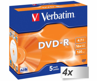 4x5 Verbatim DVD-R 4,7GB 16x Speed, Jewel obal