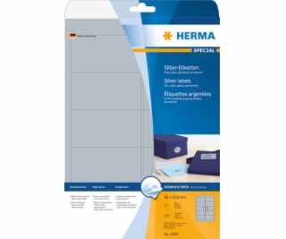 Herma Foil etikety 4099, A4, 96 x 50,8 mm, lesklá striebo...