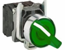 Schneider Electric 2polohový spínací gombík 22mm zelený 1NO 1NC západka (XB4BK123M5)